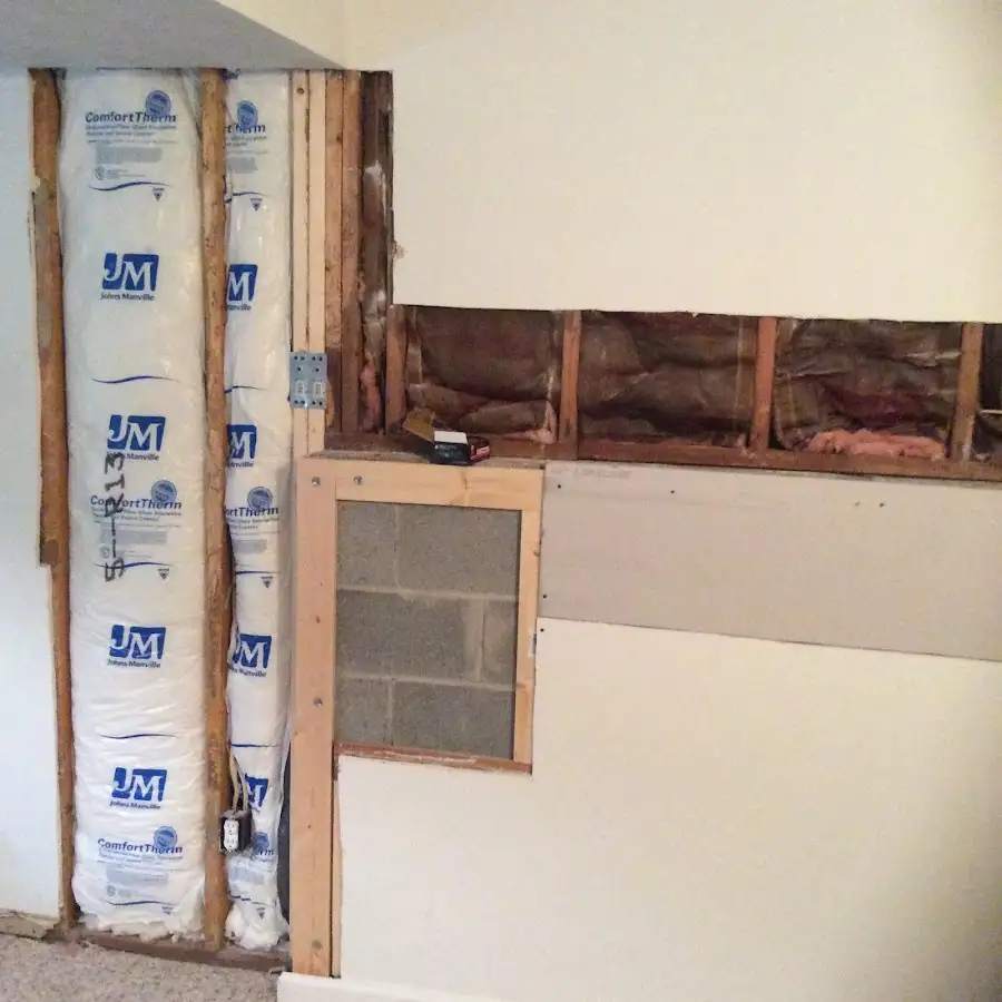 Wall insulation replacement during Contents Cleaning & Restoration in Hampstead